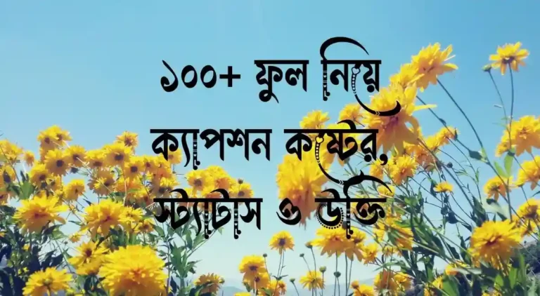 ১০০+ ফুল নিয়ে ক্যাপশন কষ্টের, স্ট্যাটাস ও উক্তি