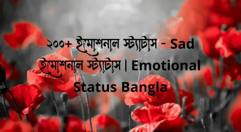২০০+ ইমোশনাল স্ট্যাটাস - Sad ইমোশনাল স্ট্যাটাস Emotional Status Bangla