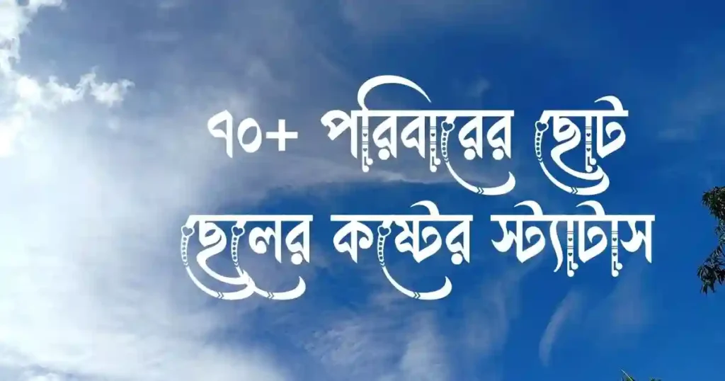 ৭০+ পরিবারের ছোট ছেলের কষ্টের স্ট্যাটাস