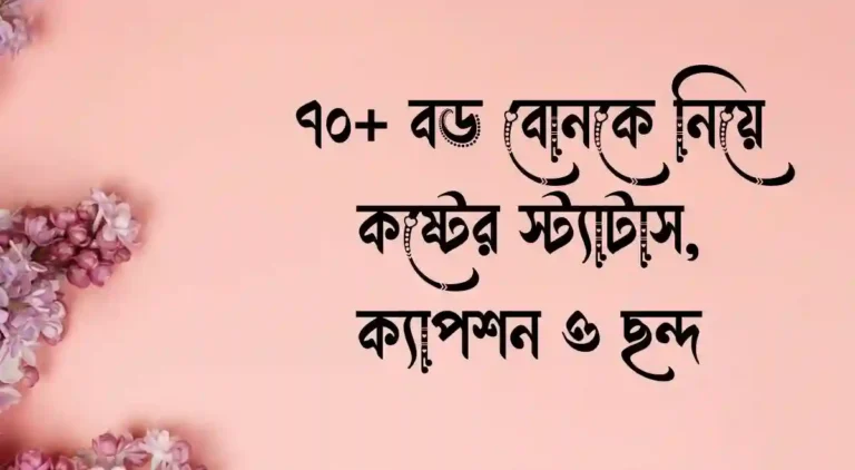 ৭০+ বড় বোনকে নিয়ে কষ্টের স্ট্যাটাস, ক্যাপশন ও ছন্দ