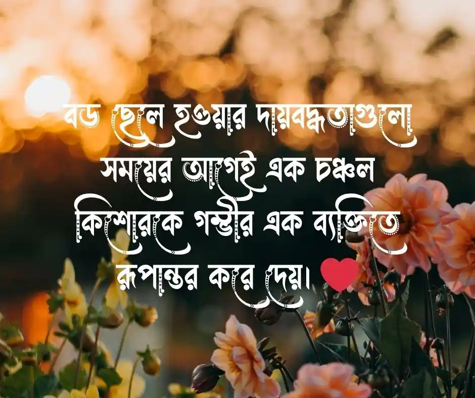 পরিবারের বড় ছেলের দায়িত্ব নিয়ে কষ্টের ক্যাপশন